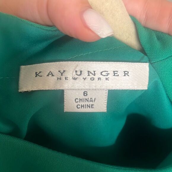 ✨Kay Unger Esther Stretch Crêpe Cocktail Green Sz 6 Dress✨ - Picture 8 of 8